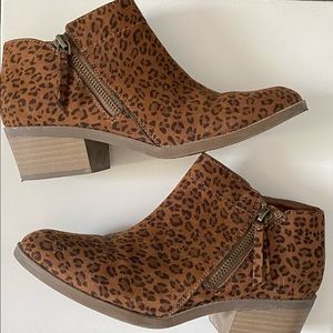 Cheetah print booties